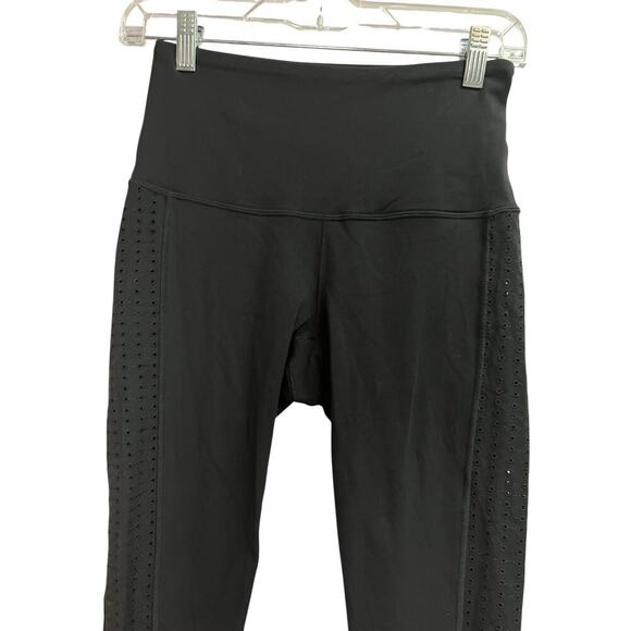 PrAna Faro Embroidered Eyelet Side and Cuff Trim Detailed Leggings Black Small - Picture 3 of 11